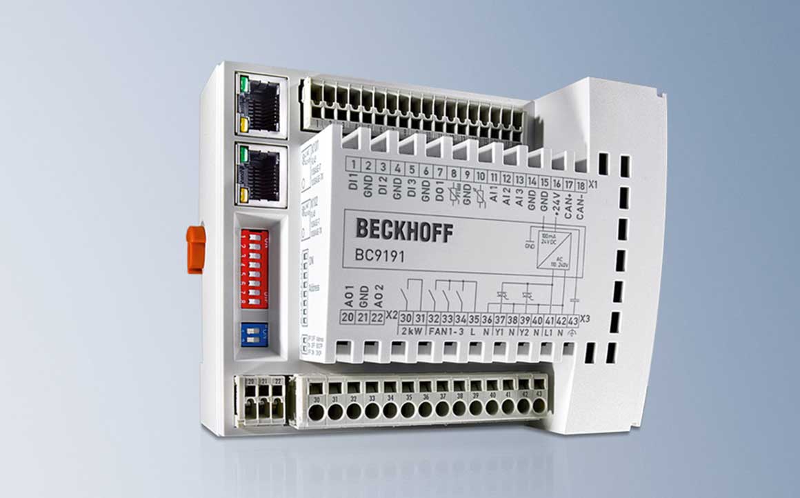 The compact Room Controller can be expanded modularly by adding further Bus Terminals.